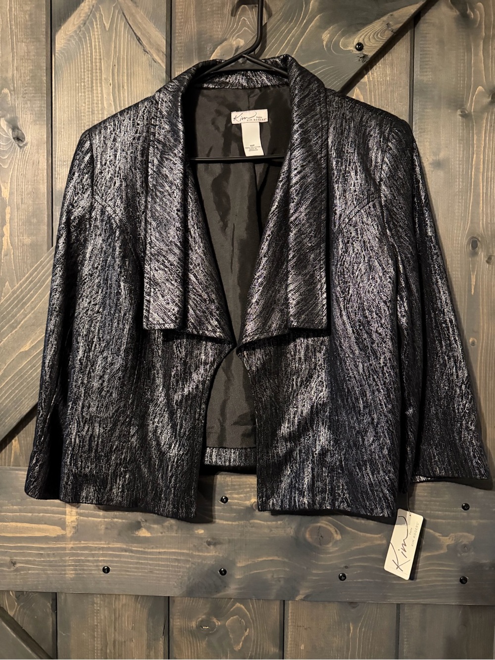 Kim Rogers Avant Garde Waterfall Black/Silver Open-Front Jacket